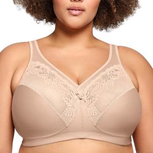Glamorise Women's Full Figure Wirefree Minimizer Support Bra #1003 (42F, Caf)