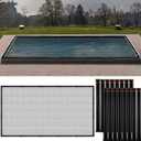 20 x 40 ft Pool Leaf Net Cover Thicken Rectangle Swimming Pool Cover with 16 Pcs Water Tubes Fine Mesh Inground Pool Net Cover for Inground or Above Ground Pools Catching Leaves Debris