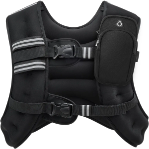 ZELUS Weighted Vest, 20lbs Weight Vest with Reflective Stripe for Workout, Strength Training, Running, Fitness, Muscle Building, Weight Loss, Weightlifting