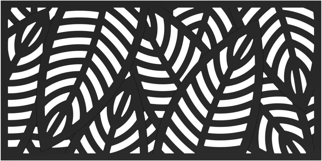 3'x6' Sanibel Decorative Screen, Black