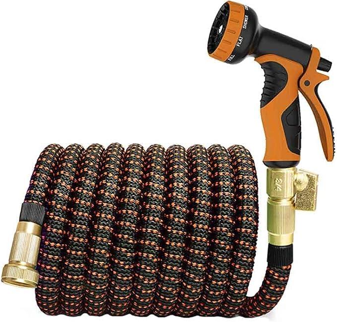 Extra Strength Expandable Garden Hose with Solid Brass Fittings - No-Kink Flexible Water Hose, Ultimate Solution for Your Outdoor Needs, 100 FT