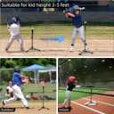 Kids Baseball Tee, 20.87 to 31.29 Inches Batting Tees for Baseball with Carry Bag, Portable Stable Baseball Tees for Hitting, Tripod Tanner Tee for Baseball Practice Stand Aged 3-8 Years