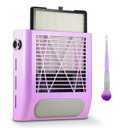 Nail Dust Collector with Reusable Filter & Brush, 80W Powerful Adjustable Electric Nail Fan Dust Vacuum Suction Extractor for Acrylic Gel Nails Polishing Manicure Tool, Low Noise (Purple Style 2)