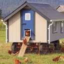 Gardtech Automatic Chicken Door - Solar Powered Coop Door with LCD Display, Timer & Light Sensor & Remote Control (white)