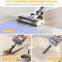 OLIXIS Cordless Vacuum Cleaner with Flexible Steering & Extendable Pole,3 Brush Heads, Lightweight Wireless Rechargeable Upright Vacuum with LED Light & Wall Mount for Hardwood Floors & Carpet