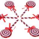 Clever Creations Lollipop Christmas Ornament Set of 6 Pieces, Shatterproof Holiday Dcor for Christmas Trees, Red and White