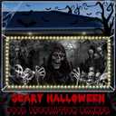 Preboun Halloween Garage Door Banner Cover with Grommets 6 x 13 ft Halloween Decorations Set Scary Skeleton Creepy Garage Door Decorations for Garage