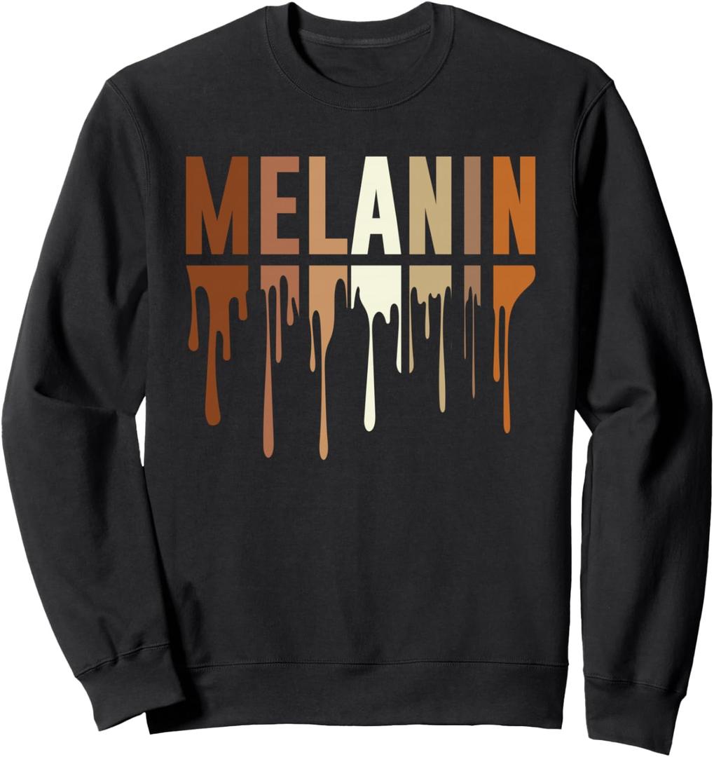 Drippin In Melanin Afro Women Black Pride Black History Sweatshirt, L