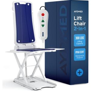 AYDMED 2-in-1 Lift Chair | Portable Cordless Rechargeable Electric Floor & Bath Chair Lift | Strong & Secure Engineering | Advanced Lifting Power with 308 lbs Lift Capacity | Waterproof & Dustproof
