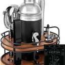 Home Hero Elegant Bartender Kit with Wooden Stand, Premium Bar Set & Cocktail Shaker, Gift for Home Bar and Cocktail Enthusiasts, Essential Bar Accessories with Recipe Book (10 Pcs - Silver)