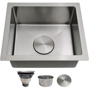13 Inch Bar Sink Undermount  Delironexu 18 Gauge Stainless Steel Small Kitchen Sink, 13"x15"x7" Small Bar Sinks, Single Bowl Wet bar sink with Brushed Finish for Outdoor, RV, and Prep Use