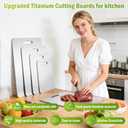 Titanium Cutting Board, 100% Pure Titanium Cutting Boards for Kitchen, Cutting Boards Non Toxic for Separating Raw Meat, Vegetables and Fruits, Dishwasher Safe & Knife Friendly(14"L x 10"W)