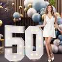 imprsv 3FT Marquee Numbers 50, Light Up Numbers for 50th Birthday Decorations Anniversary Party Decor, Number 50 Light Up Number, Pre-Cut Foam Board Kit