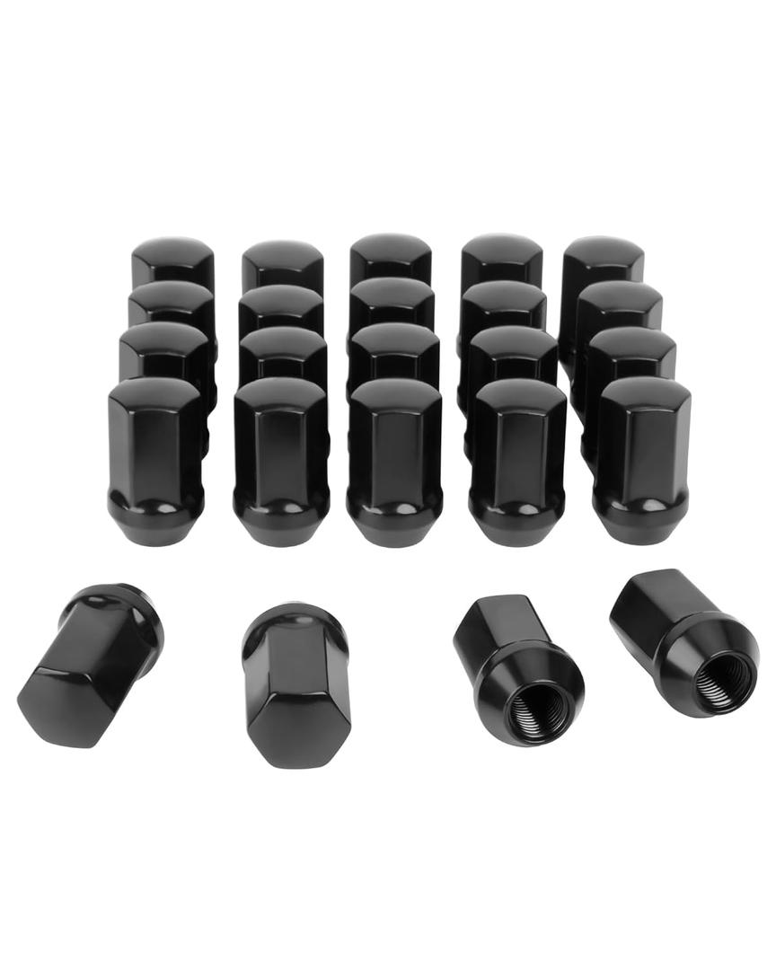 M14x1.5 Lug Nuts Replacement for Chevy Silverado 1500 Sierra 1500 Ram 1500 2500 Tahoe GMC Jeep Grand Cherokee Dodge Buick Cadillac,14x1.5 Black Lug Nuts One-Piece OEM/Stock Style, GM 9596070 611-236