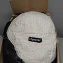 HIGOGOGO Pouf Ottoman Stuffed Round Modern Foam Filled Foot Rest Poufs for Living Room Chair Decorative 20 X 15 Inches Boho Relax Stool for Wedding Christmas Party, Beige