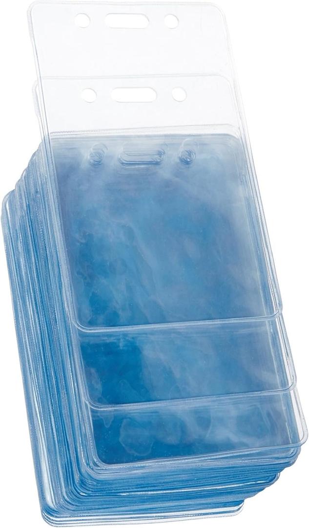 Amazon Basics Clear Name ID Badge Holder - Vertical (Pack of 50)