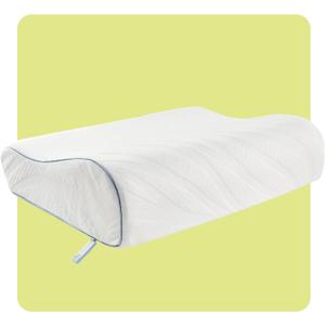 SEALY Dreamlife Standard Size Contour Memory Foam Pillow with Surface Guard Technology, Removable Machine-Washable Cover, Queen