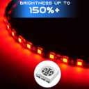 12V Led Light Strip 18" Connectable Red LEDs Strip Lights for Car Motorcycle Golf Cart Automotive Trucks Boat Marine Waterproof Led Light Strip, 4Pack