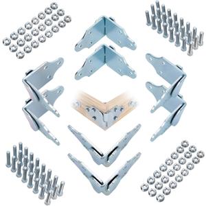 Lonffery 8 Sets Trailer Stake Sides Brackets, Corner Brackets with Screws for Wood, Utility Trailer