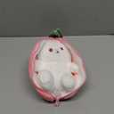 Bunny Plush Doll Toy Pillow, Reversible Carrot Strawberry Bunny Stuffed Animal with Zipper, Cute Rabbit Decoration for Kids & Adult Birthday Party Gift (1pcs 7" Strawberry)