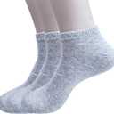 Men's & Women's Everyday Thin Breathable Socks - 3 Pairs Casual Comfort for All Seasons, Size 8-13(Ankle Gray) (Gray)