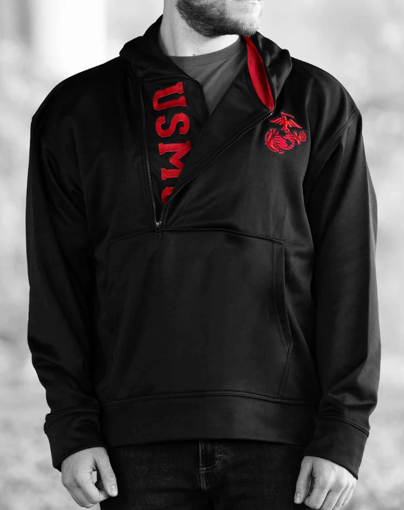 USMC ZIP Hoodie XXL, Black