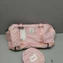 Birthday Gifts for Women-Duffle Bag with Shoe Compartment, Personalized Weekender Bag, Overnight Bag for Women with Trolley Sleeve & Wet Pocket, Letter Travel Bag with Makeup Bag (Letter D) (Pink)