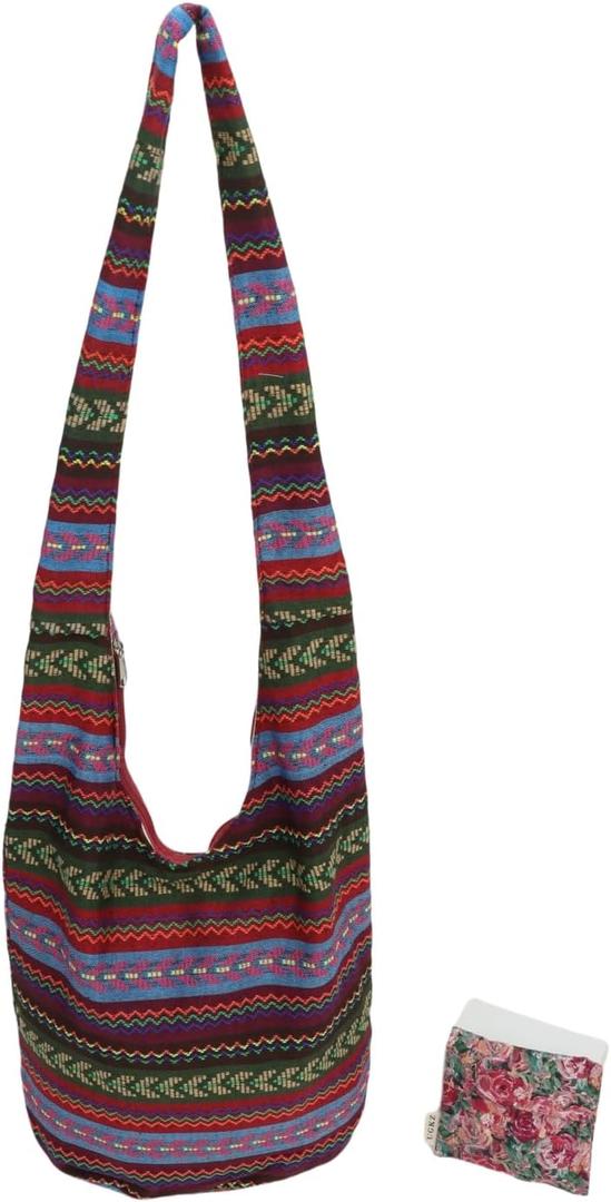 Bohemian Hobo Bags for Women, Slouchy Shoulder Bag for Daily, Includes Small Storage Pouch