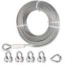 1/2" Stainless Steel Cable, 75ft Wire Rope, 7x19 Strand, 23000lbs Breaking Strength, 304 Stainless Steel Heavy Duty Metal Cable for Yard Zipline, Winch Cable, Boat Lifts