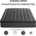 EASELAND Queen Size Mattress Pad Pillow Cover Quilted Fitted Mattress Protector Cotton Top 8-21" Deep Pocket Cooling Mattress Topper (60x80 Inches, Dark Grey)
