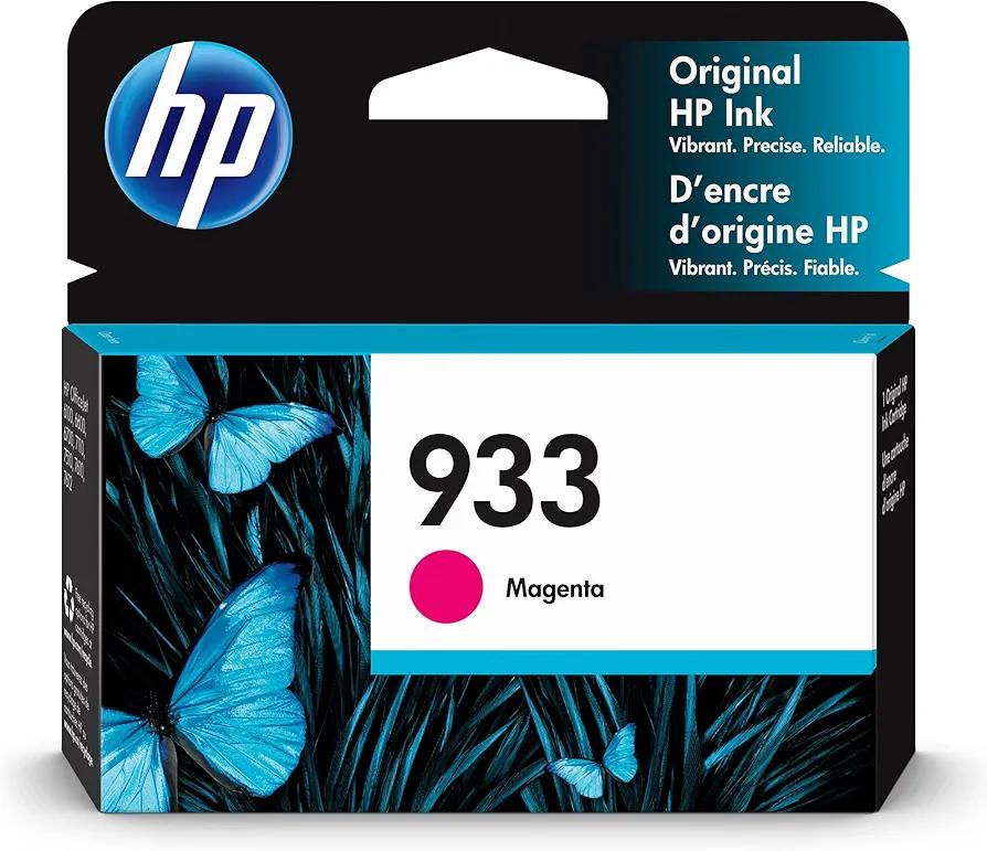 HP Original 933 Magenta Ink Cartridge | Works with OfficeJet 6100, 6600, 6700, 7110, 7510, 7610 Series | CN059AN