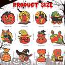 2 x 24 Pcs Vintage Halloween Hanging Ornaments - Wooden Pumpkin Witch Ghost Decorations - Orange - Halloween Party Gift