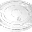 GUSTO [100 Count] Clear (No Hole) Flat PET Plastic Lids 98mm Rim for 12, 16, 20 & 24 oz. Milkshake Cups-(Formerly Comfy Package)