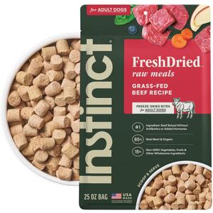 Instinct Freeze Dried Raw Meals Grain Free Dog Food, Dry, Freeze Dried, Raw, Beef Recipe, 25 oz (EXP 08/14/28)