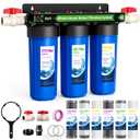 Whole House Water Filter System with 9 Filters, 0.5 Micron, 3/4" Ports