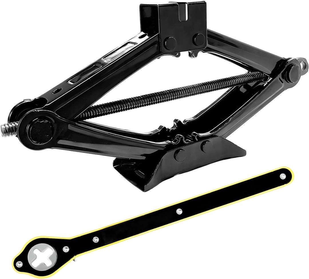 KVAEY Scissor Jack for Car, 2 Ton (4409 lbs) Heavy Duty Lift Jack with Extended Ratcheting Handle, Quick Lifting Tire Jack Tool Universal Emergency Kit for SUV MPV Truck Sedan