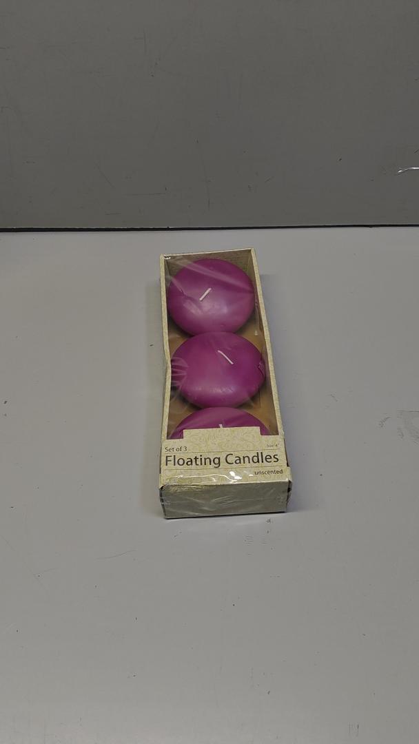Zest Candle 3-Piece Folding Candles, 4-Inch, Purple