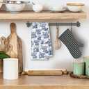 Blue Chinoiserie Golden Retriever Kitchen Towels, Golden Retriever Gifts for Women Dish Tea Towels for Kitchen, Grand Millenial Floral Dog Decorative Hand Towels for Bathroom, 16x24 Inches