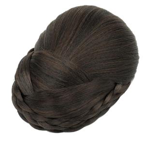 IMISSU Braided Chignon Dancer Hair Cover Donut Hair Pieces Scrunchies Hair Bun Wig Clips Updo Wedding Party for Women (M5 Chocolate Brown)