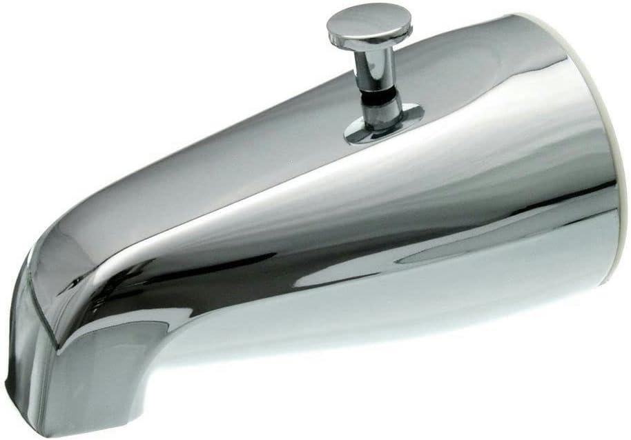 DANCO Replacement Tub Spout with Diverter, Chrome, 5-Inch, Fitting 1/2-Inch or 3/4-Inch IPS, 1-Set (80765)