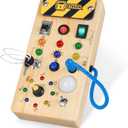 Toddler Toys Busy Board with Led Light, Preschool Learning Activities Sensory Toys for Toddlers 1-3,Montessoti Toys 1 2 3 Year Old Birthday Gift