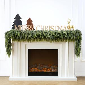 6 Ft Christmas Cedar Garland, Realistic Faux Pine Garlands, Green Artificial Greenery Garland for Winter Home, Mantle, Fireplace, Indoor, Outdoor Christmas Decorations, (1Pcs)