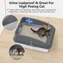 Stainless Steel Litter Box, Metal Kitty Litter Box with Scoop, Anti-Leakage Top Entry, Non-Sticky, Easy to Clean
