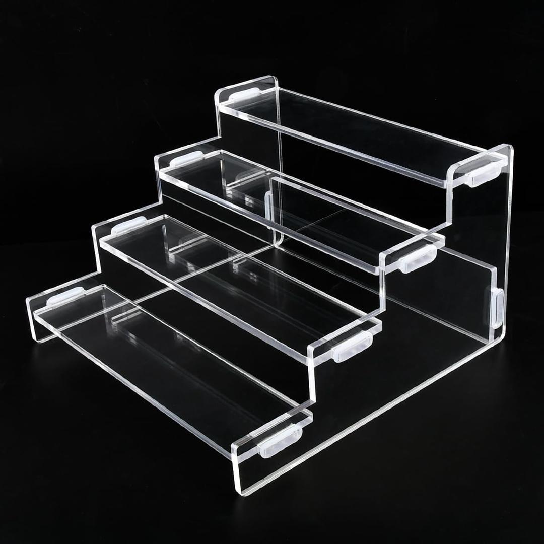 Clear Display Risers Stand, 4 Tier Display Stand, Acrylic Riser, Perfume Organiser, Jewelry Display Riser, Perfume Acrylics Stand, Acrylic Stands for Displays, Perfume Pop Figures Candy Jewelry