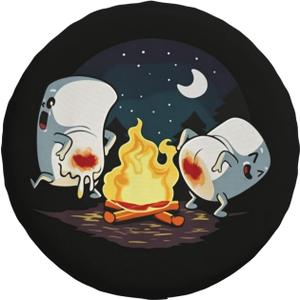 Spare Tire Cover with Marshmallow Campfire Pattern Wheel Protectors Weatherproof Wheel Covers Universal Fit for SUV Truck Rv Travel Camper Trailers Accessories 15inch