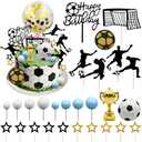 Firleayo Soccer Cake Decoration Soccer Cake Toppers Football Cake Topper Sports Player Cupcake Topper for Boy Men Birthday Sport Themed Party Supplies
