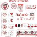 205 Pcs I DO BBQ Decorations - Serves 25 Guests - All-in-One Picnic Party Decorations Kit Includes 350psm Plates, Tablecloths and Toppers, BBQ Themed Party Supplies