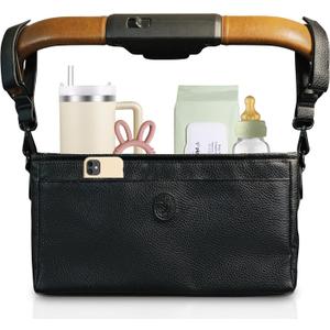 Universal Stroller Organizer with Cup Holder - Vegan Leather Stroller Caddy, 4 Built-In Pockets, Shoulder Strap, Fits Mockingbird, UppaBaby, Nuna, BOB and More Universal Stroller Organizer with Cup Holder - Vegan Leather Stroller Caddy, 4 Built-In Pockets, Shoulder Strap, Fits Mockingbird, UppaBaby, Nuna, BOB and More