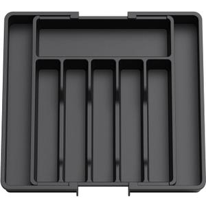 Adjustable Storage Tray Telescopic Cutlery Box Expandable Utensil Retractable Dinnerware with 8 Compartments for Tableware Cosmetics Jewelry