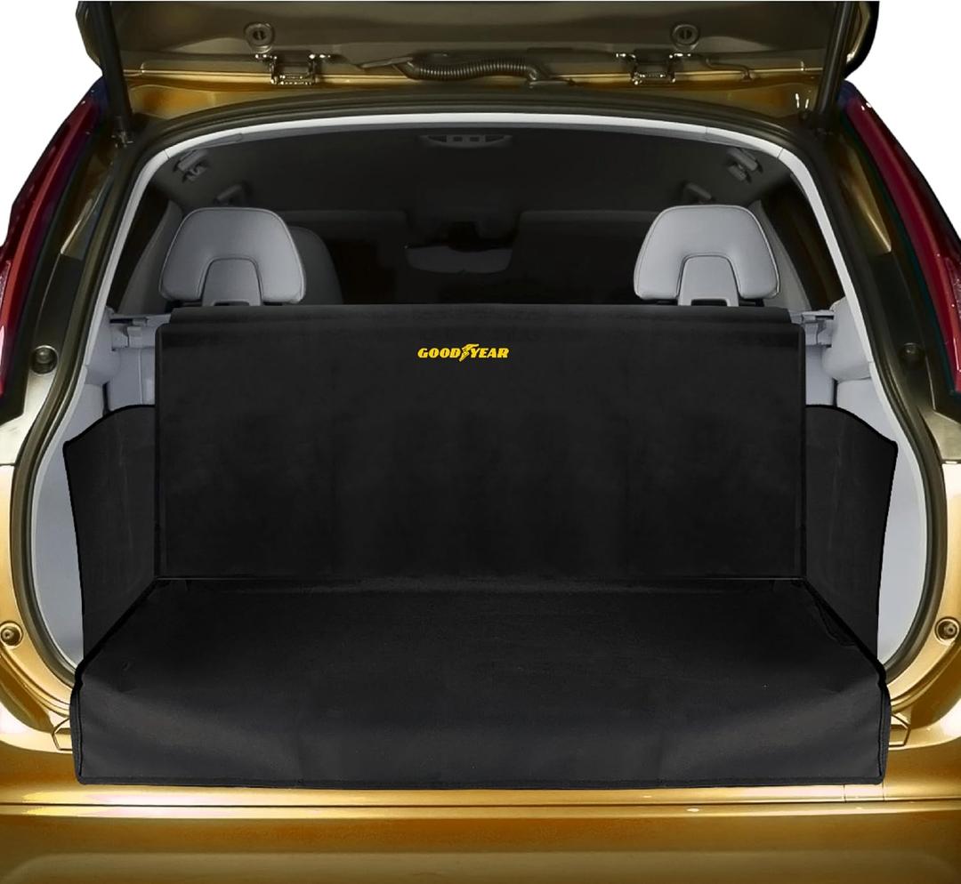 Goodyear Water Resistant SUV Cargo Cover  Heavy-Duty Trunk Protector for Dogs, Durable Liner with Side Walls, Pet Mat, Trunk Cover for SUV and Car, Car Accessories